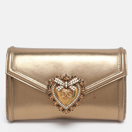 Dolce & Gabbana Gold Leather Devotion Belt Bag 1205088