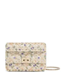 Valentino Garavani small Rockstud Spike jacquard shoulder bag 30647640