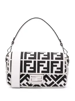 Fendi 2000-2010 Zucca Embroidered Canvas Baguette satchel 31905525