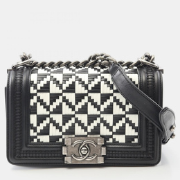 Chanel Boy White/Black Leather Shoulder Bag 1206184