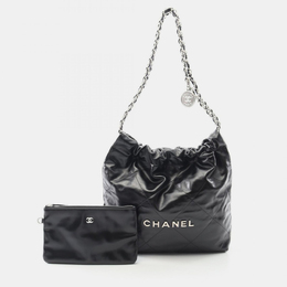 Chanel Matelasse Chanel 22 Small Chain Shoulder Bag Leather Black Shw 1206209