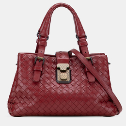Bottega Veneta Red Mini Nappa Intrecciato Roma Satchel 1205932
