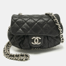 Chanel Black Quilted Aged Leather Chain Around Crossbody Bag 1205887