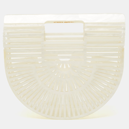 Cult Gaia Pearl White Acrylic Mini Ark Clutch 1205683