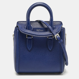 Alexander McQueen Navy Blue Leather Mini Heroine Tote 1205713