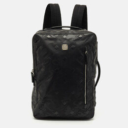 MCM Black Camouflage Textured Nylon Medium Dieter Backpack 1204928