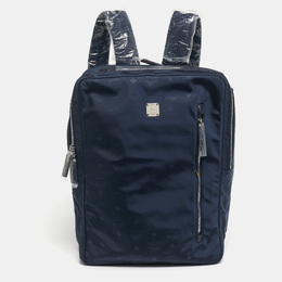MCM Navy Blue Visetos Nylon Medium Dieter Backpack 1204971