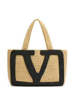 Valentino Garavani large Viva Superstar raffia tote bag 29465096