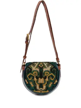 Dries Van Noten abstract-pattern half-moon crossbody bag 31869096