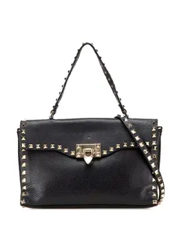Valentino Garavani 2000-2017 Small Pebbled Calfskin Rockstud Single Handle Flap satchel 31933114