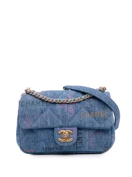 Chanel 2021-2025 Mini Rectangular Quilted Denim Mood Flap crossbody bag 31934003