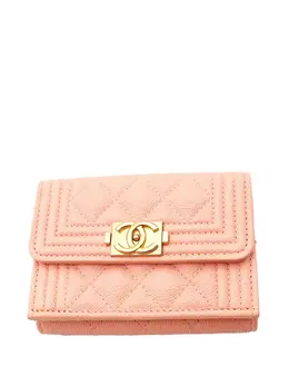 Chanel 2019 Quilted Caviar Boy Flap Wallet small wallets 31937187