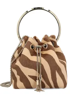 Jimmy Choo Bon Bon zebra-print ring-handle bag 31919260