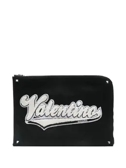 Valentino Garavani logo-patch laptop bag 31824331