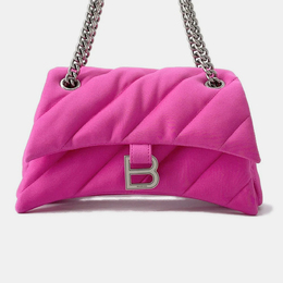 Balenciaga Crush Pink Quilted Nylon Shoulder Bag 1205964