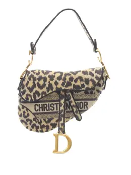 Christian Dior 2000-2025 Mizza Canvas Embroidered Leopard Saddle Bag shoulder bag 31936570