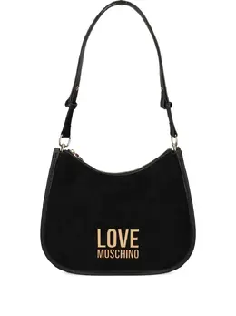 Love Moschino logo-plaque half-moon shoulder bag 31874366