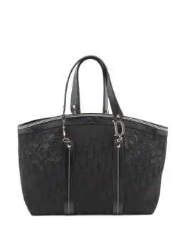 Christian Dior 2000-2010 floral-embroidered monogram tote bag 31898924