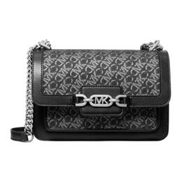 Michael Kors Сумка Grayson из искусственной кожи, через плечо, большая женская, черно-серебристая 30f4s7hl3b-023