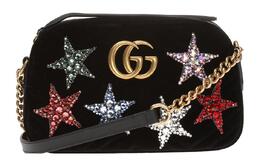 Gucci Сумка для фотоаппарата GG Marmont Velvet, сумка через плечо, маленькая женская, черная 447632-9qift-1093
