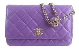 Chanel Кошелек из овчины 22SS на цепочке, сумка через плечо, женский, фиолетовый ap1450-b08034-nh623