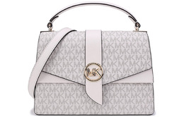 Michael Kors Женская кожаная сумка на одно плечо, цвет ванильно-белый, среднего размера 30h1ggrs2v-van-cream