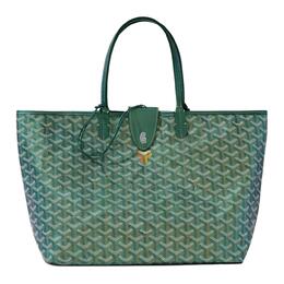 Goyard Сумка-шоппер Saint Louis из холста с кожаной отделкой, сумка-тоут, сумка-труба унисекс, жемчужно-зеленая stlcropmlty-90cl90p