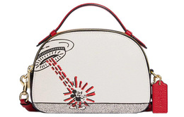Coach Сумка через плечо X Disney Collaboration X Keith Haring Serena из шагреневой кожи, женская, белого цвета, небольшого размера c6976-imcah