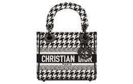 Сумка Lady D Lite с вышивкой Lady Christian Dior, сумка-шоппер, мини-сумка женская, черно-белая m0500bzaf-m911