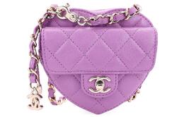Chanel Сумка-сердце из овчины, сумка через плечо, мини-сумка-пояс, женская, фиолетовая ap2787-b08163-nh623