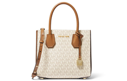 Michael Kors Сумка через плечо из искусственной кожи Mercer, женская, среднего размера, ванильно-бело-коричневого цвета 30f8gm9m6b-150
