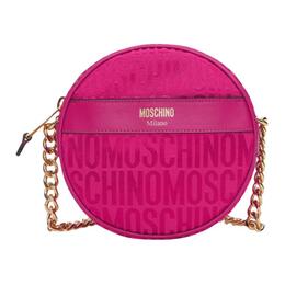 Moschino Маленькая круглая сумка из полиэстера, сумка через плечо, женская, розовая aef2326m74158268