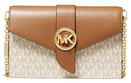 Michael Kors Сумка-цепочка из искусственной кожи, маленькая женская, ванильно-белая и желто-коричневая 32s0g00c6b-149