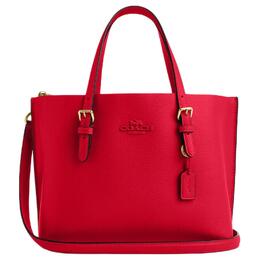 Coach Сумка-шоппер из кожи Mollie, сумка-шоппер, сумка через плечо, женская сумка среднего размера, красная cv966-imup7