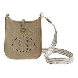 Кожаная сумка Evelyne Clemence Bullock через плечо, кроссбод Evelyne женская умбра Hermes h085800ccai