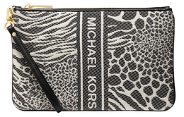 Michael Kors Женский клатч Jet Set Charm Fabric Clutch большого размера, черный/бежевый 32t2gt9w3j-987