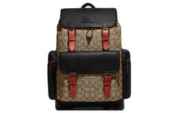 Coach Рюкзак-тубы Sprint из жаккардовой кожи с телячьей кожей, мужские, цвета хаки и черный ce523-qbv1r