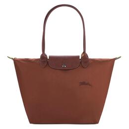 Longchamp Сумка Le Pliage из зеленого холста с кожаной сумкой, сумка-мессенджер, сумка через плечо, большого размера, женская, коричневого цвета 1899919504
