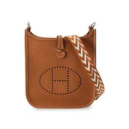 Hermes Сумка Evelyne из коровьей кожи, мини-сумка через плечо, женская, золотисто-коричневая h077887ckag
