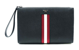 Bally Клатч из коровьей кожи, стандартный, мужской, в черно-красно-белую полоску 6302464