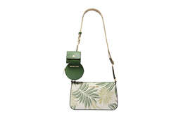 Michael Kors Сумка Jet Set Travel из ткани/кожи, через плечо, маленькая женская, зеленая/розовая/черная 35s4gtvc1u | magenta/milk white/pink