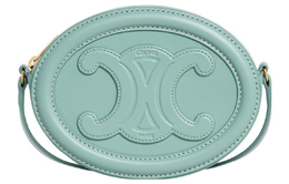 Celine Сумка-мессенджер Triomphe из коровьей кожи Mooncake, сумка через плечо, обычная женская, холодного мятно-зеленого цвета 10i703dpq-29im