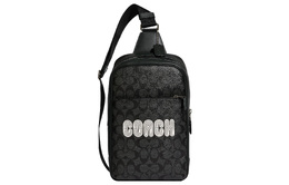 Coach Сумка Westway Canvas с кожаной сумкой-слингом, сумка через плечо, сумка-трансформер Trumpets, мужская, черно-белая ce522-qbv1a