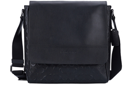 Coach Сумка-кошелек Houston Leather Map Bag, сумка через плечо, мужская, черного цвета, среднего размера 4006-qbbk