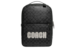 Coach Рюкзак Westway из плотной парусины с гладкой телячьей кожей, большого размера, унисекс, черный ce489-qbv1a