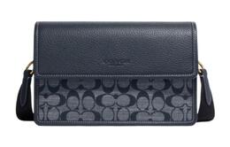 Coach Сумка Turner Mulberry Silk Plain Weave из ткани на плечо, среднего размера, мужская, джинсовая, синяя ch828-b4de