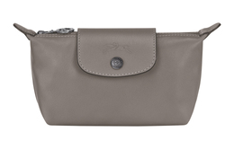 Сумка-клатч из овчины Le Pliage Cuir Dumpling Bag Clutches Women's Streptopelia Gray Longchamp 34174757p55