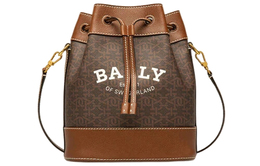 Bally Сумка-ведро из термополиуретана, сумка через плечо, обычная женская коричневая 6239007