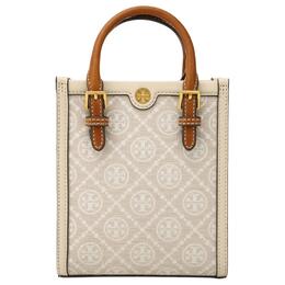 Tory Burch Мини-сумка-тоут с монограммой T, миндально-белая 150217-254