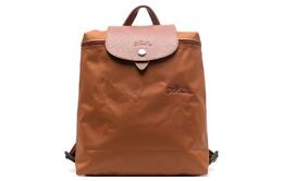 Longchamp Рюкзак Le Pliage Green с отделкой из коровьей кожи, женский, коричневый 1699919504 | shopping bag set (bag+shopping bag)